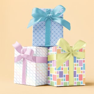 Feuille De Papier Cadeau Motif géométrique pastel coloré
