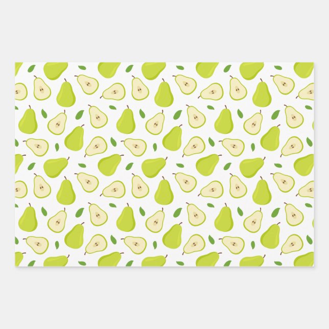 Feuille De Papier Cadeau Motif Green Pear (Devant)