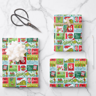Feuille De Papier Cadeau Motif Grinchmas Joyeux Grinchmas