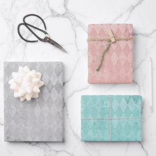 Feuille De Papier Cadeau Motif Harlequin en détresse