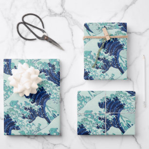 Feuille De Papier Cadeau Motif Hokusai Blue Waves