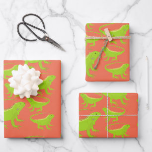 Feuille De Papier Cadeau Motif Iguana Lizard