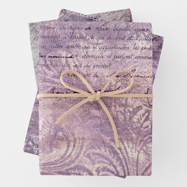 Feuille De Papier Cadeau Motif Lavender Ephemera (En situation)