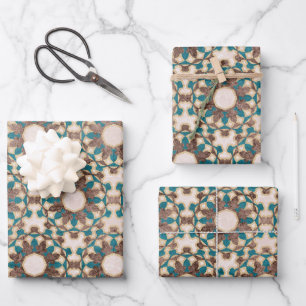 Feuille De Papier Cadeau Motif marocain (bronze)