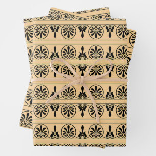 Feuille De Papier Cadeau Motif méditerranéen grec Arabesque Brown