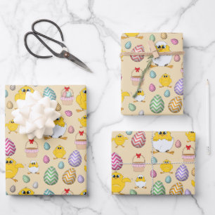 Feuille De Papier Cadeau Motif mignon de Pâques