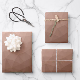 Feuille De Papier Cadeau Motif moderne Mocha Brown géométrique maillage