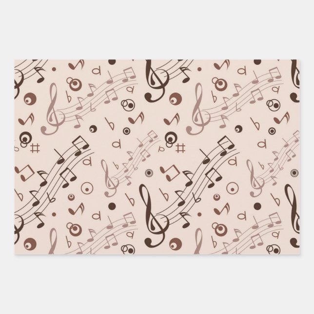 Feuille De Papier Cadeau Motif musical (Devant)