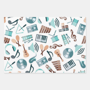 Feuille De Papier Cadeau Motif musical