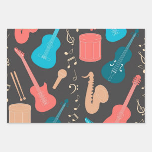Feuille De Papier Cadeau Motif musical