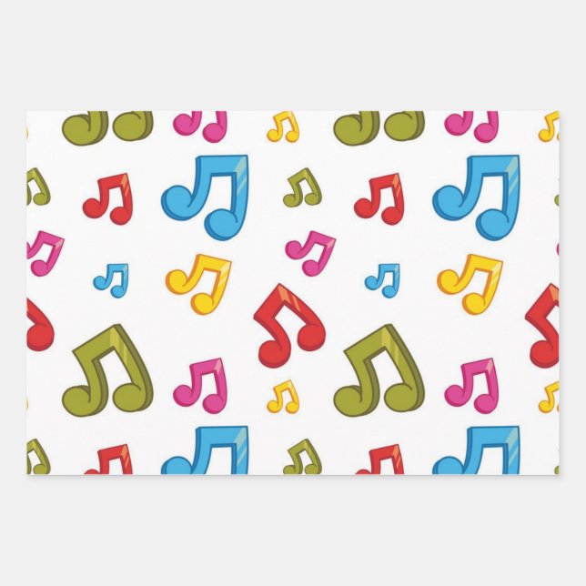 Feuille De Papier Cadeau Motif musical (Devant)