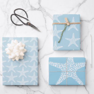 Feuille De Papier Cadeau Motif nautique d'été de Starfish Beach