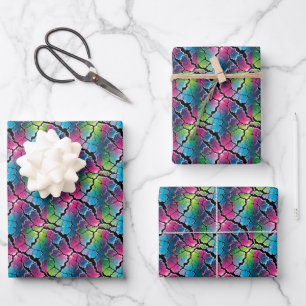 Feuille De Papier Cadeau Motif néon carrelé cool pour fête