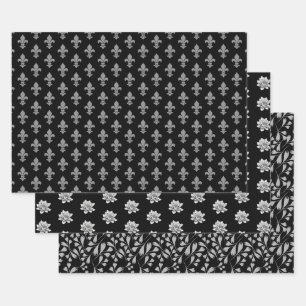 Feuille De Papier Cadeau Motif noir unique
