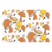 Motif nostalgique de champignons