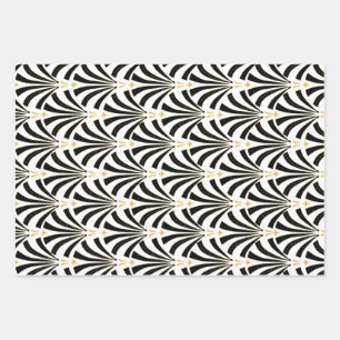 Feuille De Papier Cadeau motif Palmetto Art déco Vintage des années 1920 