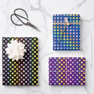 Feuille De Papier Cadeau Motif Pois Rainbow