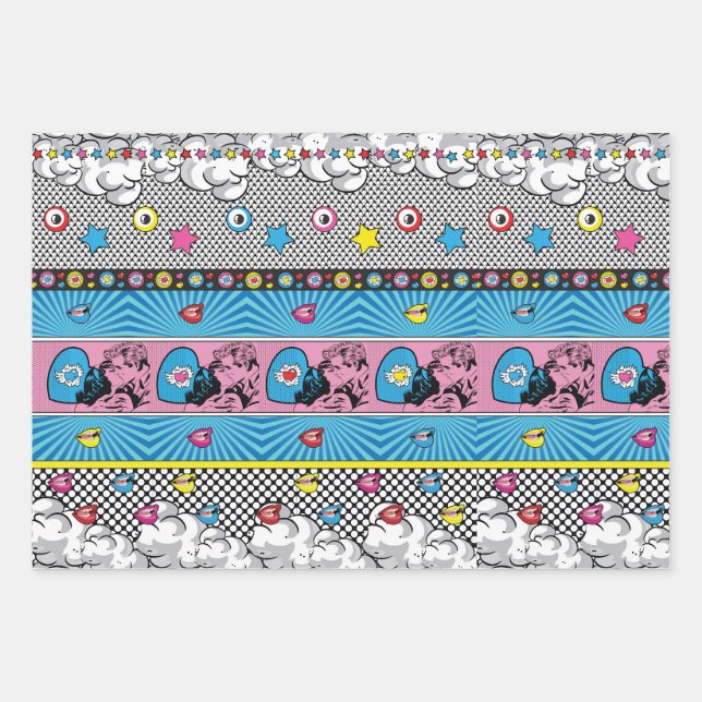 Feuille De Papier Cadeau Motif Pop Art (Devant)