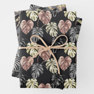 Feuille De Papier Cadeau Motif poster de animal Tropical Gold
