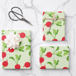 Feuille De Papier Cadeau Motif Radish Red Green
