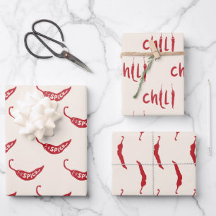 Feuille De Papier Cadeau Motif Red Chili Peppers