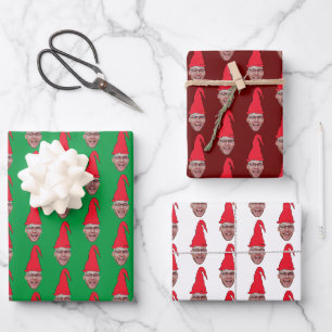Feuille De Papier Cadeau Motif répétitif de la photo à visage personnalisé