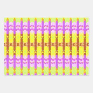 Feuille De Papier Cadeau Motif Rococo jaune