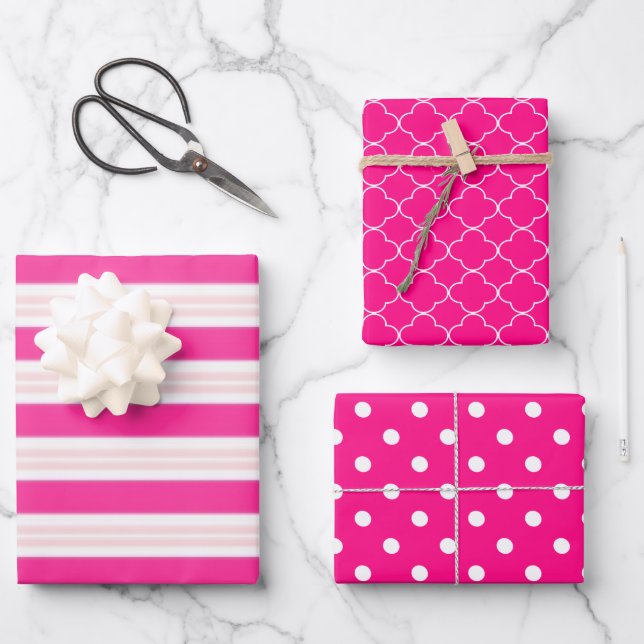 Feuille De Papier Cadeau Motif rose (Recto)