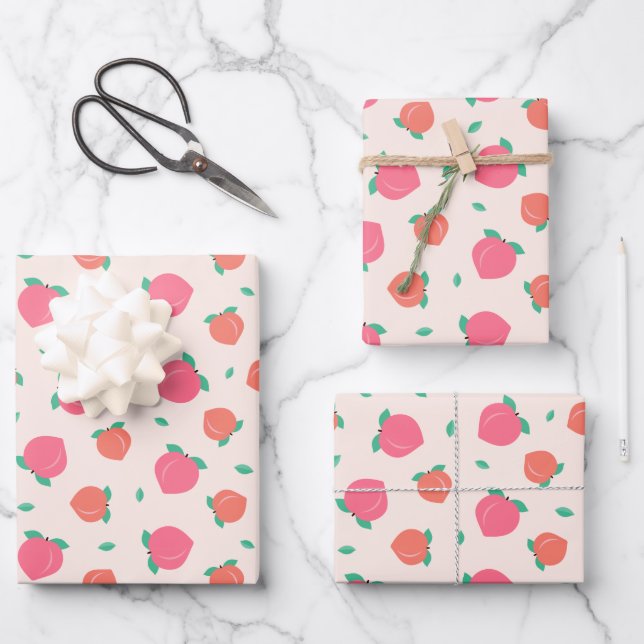 Feuille De Papier Cadeau Motif rose pâle (Recto)