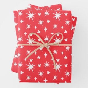 Feuille De Papier Cadeau Motif rouge et blanc Mickey