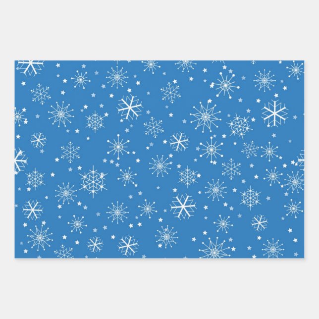 Feuille De Papier Cadeau Motif Snowflake (Devant)