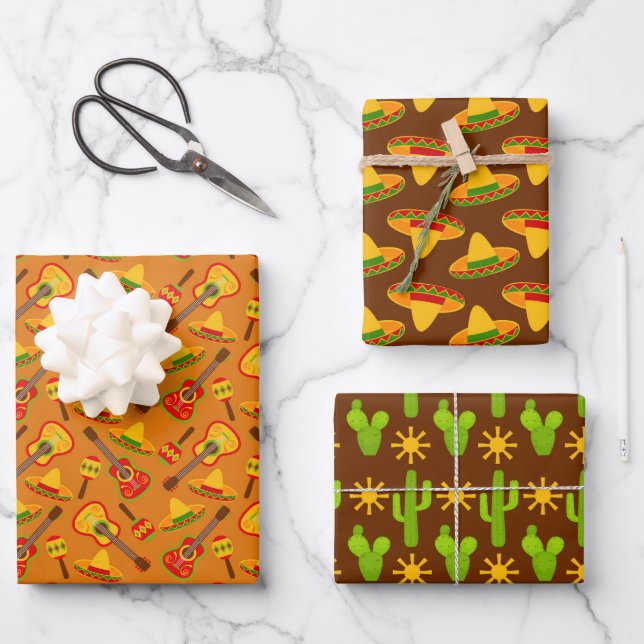 Feuille De Papier Cadeau motif sud-ouest carrelé (Recto)