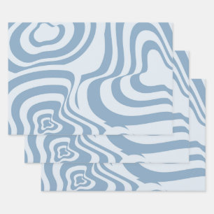 Feuille De Papier Cadeau Motif Super Y2K rétro bleu