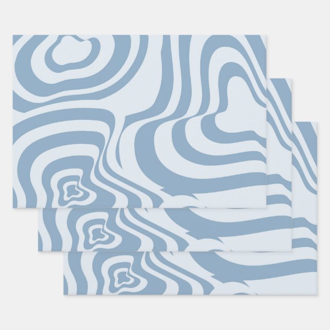 Feuille De Papier Cadeau Motif Super Y2K rétro bleu (Lot)