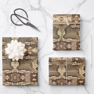 Feuille De Papier Cadeau Motif texturé à impression animale en peau de serp