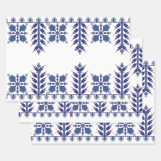Feuille De Papier Cadeau Motif traditionnel, Motif traditionnel roumain T-S (Lot)