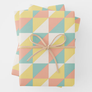 Feuille De Papier Cadeau Motif triangle Abstrait géométrique coloré