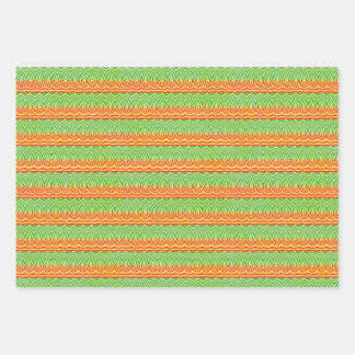 Feuille De Papier Cadeau Motif Tribal Géométrique Rétro Milieu de Siècle