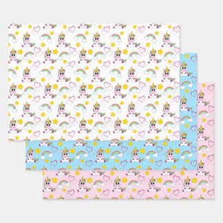 Feuille De Papier Cadeau Motif Unicorn
