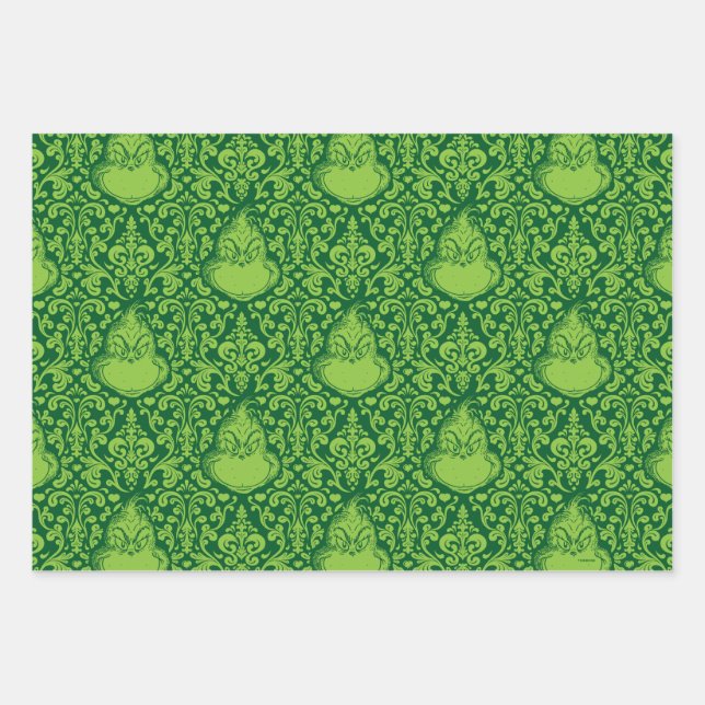 Feuille De Papier Cadeau Motif vert orange (Devant)