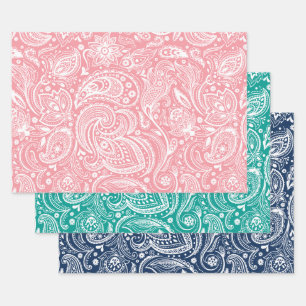 Feuille De Papier Cadeau Motif vintage blanc