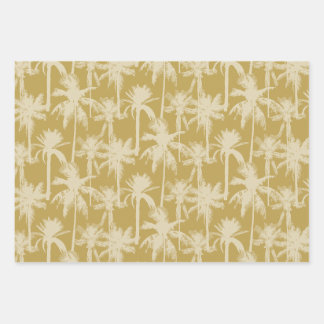 Feuille De Papier Cadeau Motif Vintage Tropical Palm Tree