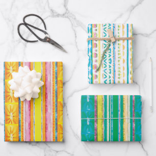 Feuille De Papier Cadeau Motifs Abstraits colorés