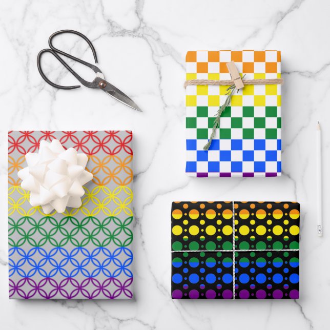 Feuille De Papier Cadeau Motifs de fierté (Recto)