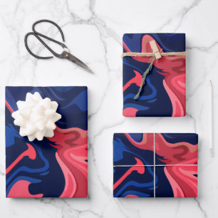Feuille De Papier Cadeau Motifs de flux Abstraits en couleurs vives