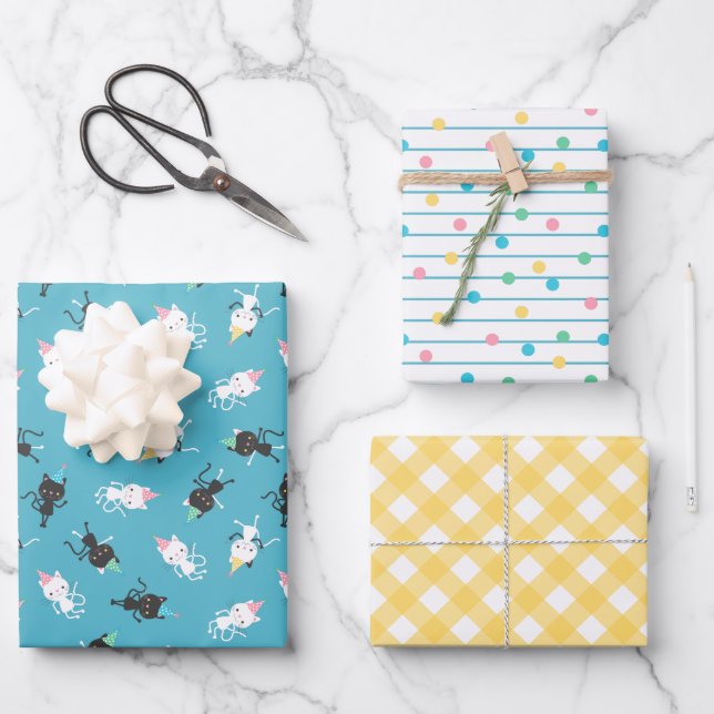 Feuille De Papier Cadeau Motifs de la fête dansante (Recto)