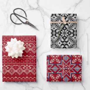 Feuille De Papier Cadeau Motifs de Sweat nordique