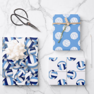 Feuille De Papier Cadeau motifs de volley-ball bleu foncé à toute occasion