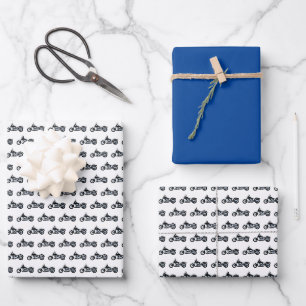 Feuille De Papier Cadeau Moto Bleu Personnalisé Anniversaires