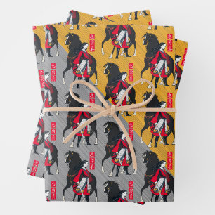 Feuille De Papier Cadeau Mulan à côté du vent noir
